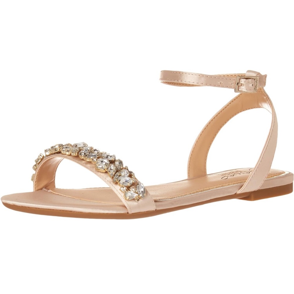 Champagne jeweled sandals, women’s size 8